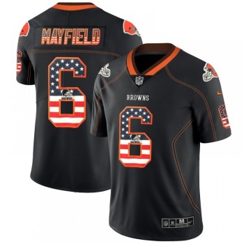 Men's Cleveland Browns #6 Baker Mayfield Black 2018 USA Flag Fashion NFL Limited Stitched Jersey Men's Cleveland Browns #6 Baker Mayfield Black 2018 USA Flag Fashion NFL Limited Stitched Jersey