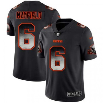 Men's Cleveland Browns #6 Baker Mayfield Black 2019 Smoke Fashion Limited Stitched NFL Jersey Men's Cleveland Browns #6 Baker Mayfield Black 2019 Smoke Fashion Limited Stitched NFL Jersey