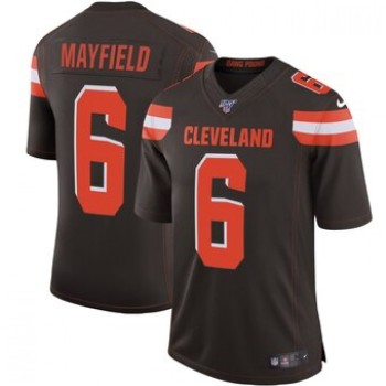 Men's Cleveland Browns #6 Baker Mayfield Brown 2019 100th Season Vapor Untouchable Limited Stitched NFL Jersey Men's Cleveland Browns #6 Baker Mayfield Brown 2019 100th Season Vapor Untouchable Limited Stitched NFL Jersey