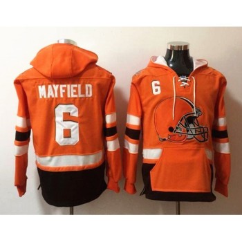 Men's Cleveland Browns #6 Baker Mayfield Orange NFL Hoodie Men's Cleveland Browns #6 Baker Mayfield Orange NFL Hoodie