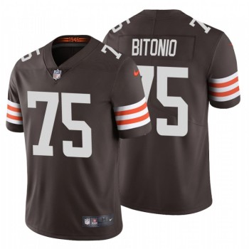 Men's Cleveland Browns #75 Joel Bitonio 2020 New Brown Vapor Untouchable Limited Stitched Jersey Men's Cleveland Browns #75 Joel Bitonio 2020 New Brown Vapor Untouchable Limited Stitched Jersey
