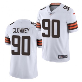 Men's Cleveland Browns #90 Jadeveon Clowney 2021 White Vapor Untouchable Limited Stitched NFL Jersey Men's Cleveland Browns #90 Jadeveon Clowney 2021 White Vapor Untouchable Limited Stitched NFL Jersey