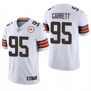 Men's Cleveland Browns #95 Myles Garrett 2021 White 75th Anniversary Vapor Untouchable Limited Stitched NFL Jersey Men's Cleveland Browns #95 Myles Garrett 2021 White 75th Anniversary Vapor Untouchable Limited Stitched NFL Jersey