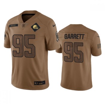 Men's Cleveland Browns #95 Myles Garrett 2023 Brown Salute To Service Limited Stitched Jersey Men's Cleveland Browns #95 Myles Garrett 2023 Brown Salute To Service Limited Stitched Jersey