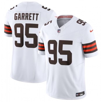 Men's Cleveland Browns #95 Myles Garrett White 2023 F.U.S.E. Vapor Untouchable Limited Stitched Jersey Men's Cleveland Browns #95 Myles Garrett White 2023 F.U.S.E. Vapor Untouchable Limited Stitched Jersey