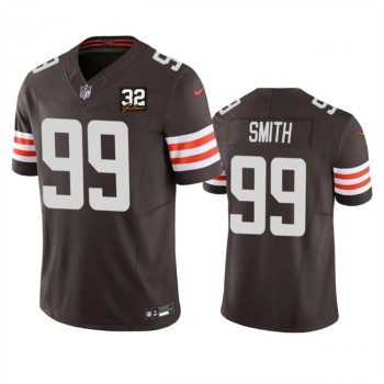 Men's Cleveland Browns #99 Za'Darius Smith Brown 2023 F.U.S.E. With Jim Brown Memorial Patch Vapor Untouchable Limited Stitched Jersey Men's Cleveland Browns #99 Za'Darius Smith Brown 2023 F.U.S.E. With Jim Brown Memorial Patch Vapor Untouchable Limited Stitched Jersey