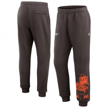 Men's Cleveland Browns Brown Chop Block Fleece Sweatpants 01 Men's Cleveland Browns Brown Chop Block Fleece Sweatpants 01