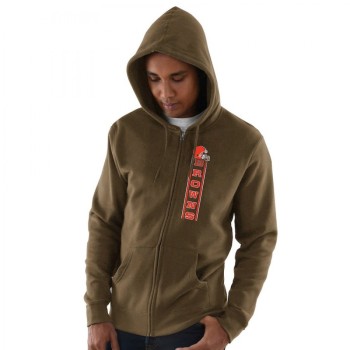 Men's Cleveland Browns Brown Hook and Ladder Full-Zip NFL Hoodie Men's Cleveland Browns Brown Hook and Ladder Full-Zip NFL Hoodie