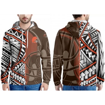 Men's Cleveland Browns Brown/Orange/White Pullover Hoodie Men's Cleveland Browns Brown/Orange/White Pullover Hoodie