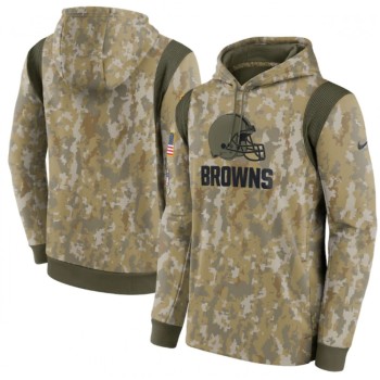 Men's Cleveland Browns Camo 2021 Salute To Service Therma Performance Pullover Hoodie Men's Cleveland Browns Camo 2021 Salute To Service Therma Performance Pullover Hoodie