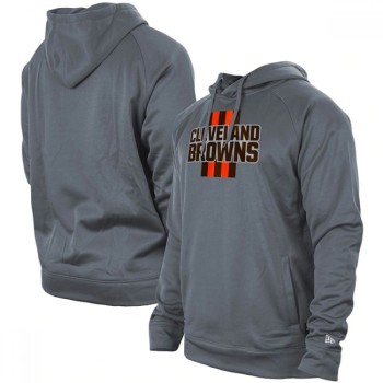 Men's Cleveland Browns Gray New Era Training Camp Raglan Pullover Hoodie Men's Cleveland Browns Gray New Era Training Camp Raglan Pullover Hoodie