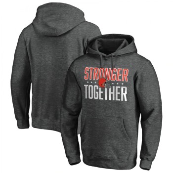 Men's Cleveland Browns Heather Charcoal Stronger Together Pullover Hoodie Men's Cleveland Browns Heather Charcoal Stronger Together Pullover Hoodie