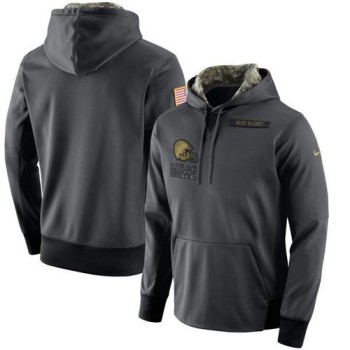 Men's Cleveland Browns Anthracite Salute to Service Player Performance Hoodie Men's Cleveland Browns Anthracite Salute to Service Player Performance Hoodie