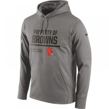 Men's Cleveland Browns Gray Circuit Property Of Performance Pullover Hoodie Men's Cleveland Browns Gray Circuit Property Of Performance Pullover Hoodie