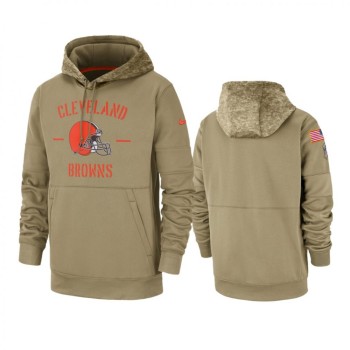 Men's Cleveland Browns Tan 2019 Salute to Service Sideline Therma Pullover Hoodie Men's Cleveland Browns Tan 2019 Salute to Service Sideline Therma Pullover Hoodie
