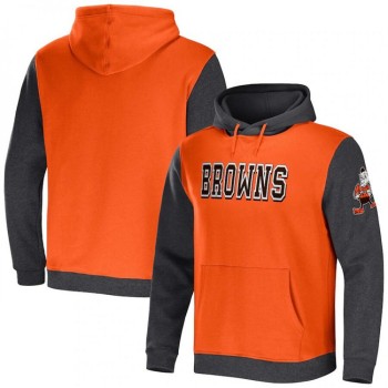 Men's Cleveland Browns x Darius Rucker Collection Orange/Heather Charcoal Colorblock Pullover Hoodie Men's Cleveland Browns x Darius Rucker Collection Orange/Heather Charcoal Colorblock Pullover Hoodie