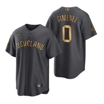 Men's Cleveland Guardians #0 Andres Gimenez 2022 All-Star Charcoal Cool Base Stitched Baseball Jersey Men's Cleveland Guardians #0 Andres Gimenez 2022 All-Star Charcoal Cool Base Stitched Baseball Jersey