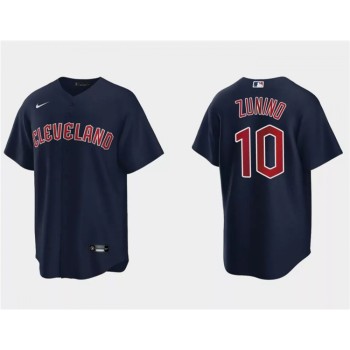 Men's Cleveland Guardians #10 Mike ZuNino Navy Cool Base Stitched Jersey Men's Cleveland Guardians #10 Mike ZuNino Navy Cool Base Stitched Jersey