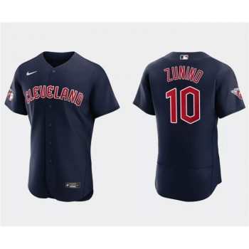 Men's Cleveland Guardians #10 Mike ZuNino Navy Flex Base Stitched Jersey Men's Cleveland Guardians #10 Mike ZuNino Navy Flex Base Stitched Jersey