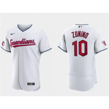 Men's Cleveland Guardians #10 Mike ZuNino White Flex Base Stitched Jersey Men's Cleveland Guardians #10 Mike ZuNino White Flex Base Stitched Jersey