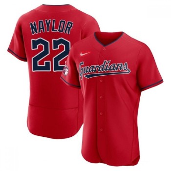 Men's Cleveland Guardians #22 Josh Naylor Red Flex Base Stitched Jersey Men's Cleveland Guardians #22 Josh Naylor Red Flex Base Stitched Jersey