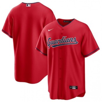 Men's Cleveland Guardians Blank Red Cool Base Stitched Baseball Jersey Men's Cleveland Guardians Blank Red Cool Base Stitched Baseball Jersey