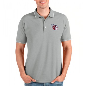 Men's Cleveland Guardians Gray Polo T-Shirt Men's Cleveland Guardians Gray Polo T-Shirt