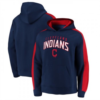 Men's Cleveland Guardians Navy Game Time Arch Pullover Hoodie Men's Cleveland Guardians Navy Game Time Arch Pullover Hoodie