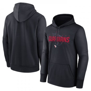 Men's Cleveland Guardians Navy Pregame Performance Pullover Hoodie Men's Cleveland Guardians Navy Pregame Performance Pullover Hoodie