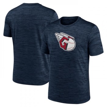 Men's Cleveland Guardians Navy Team Logo Velocity Practice Performance T-Shirt Men's Cleveland Guardians Navy Team Logo Velocity Practice Performance T-Shirt