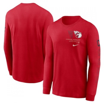 Men's Cleveland Guardians Red Long Sleeve T-Shirt Men's Cleveland Guardians Red Long Sleeve T-Shirt