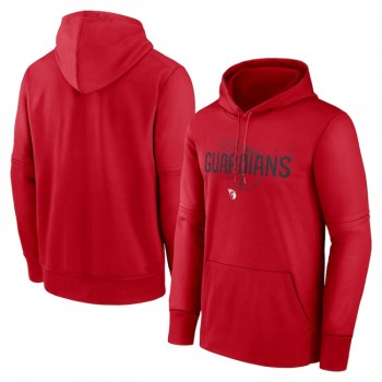 Men's Cleveland Guardians Red Pregame Performance Pullover Hoodie Men's Cleveland Guardians Red Pregame Performance Pullover Hoodie
