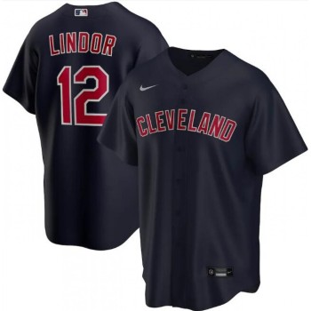 Men's Cleveland indians #12 Francisco Lindor Navy Cool Base Stitched Jersey Men's Cleveland indians #12 Francisco Lindor Navy Cool Base Stitched Jersey