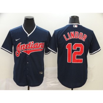 Men's Cleveland indians #12 Francisco Lindor Navy Cool Base Stitched MLB Jersey Men's Cleveland indians #12 Francisco Lindor Navy Cool Base Stitched MLB Jersey