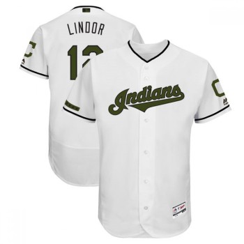 Men's Cleveland indians #12 Francisco Lindor White 2018 Memorial Day Flexbase Stitched MLB Jersey Men's Cleveland indians #12 Francisco Lindor White 2018 Memorial Day Flexbase Stitched MLB Jersey