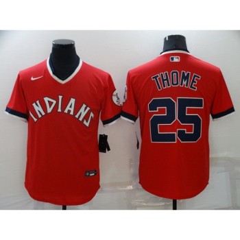 Men's Cleveland indians #25 Jim Thome Red Stitched Baseball Jersey Men's Cleveland indians #25 Jim Thome Red Stitched Baseball Jersey