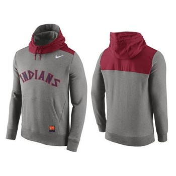 Men's Cleveland indians Gray Cooperstown Collection Hybrid Pullover Hoodie Men's Cleveland indians Gray Cooperstown Collection Hybrid Pullover Hoodie