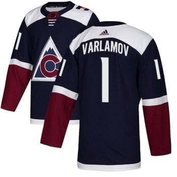 Men's Colorado Avalanche #1 Semyon Varlamov Navy Blue Stitched NHL Jersey Men's Colorado Avalanche #1 Semyon Varlamov Navy Blue Stitched NHL Jersey