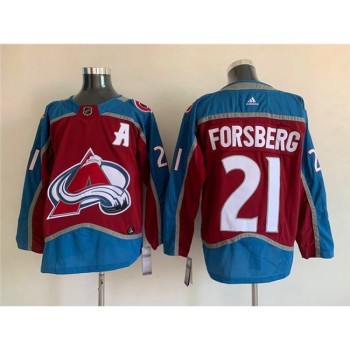 Men's Colorado Avalanche #21 Peter Forsberg Burgundy Stitched Jersey Men's Colorado Avalanche #21 Peter Forsberg Burgundy Stitched Jersey