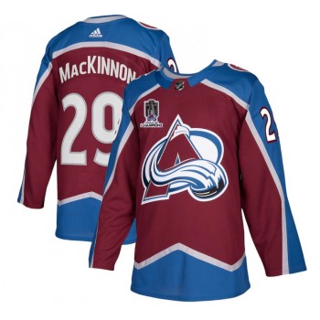 Men's Colorado Avalanche #29 Nathan MacKinnon 2022 Burgundy Stanley Cup Champions Patch Stitched Jersey Men's Colorado Avalanche #29 Nathan MacKinnon 2022 Burgundy Stanley Cup Champions Patch Stitched Jersey