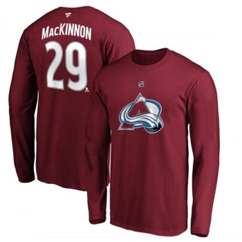 Men's Colorado Avalanche #29 Nathan MacKinnon Stanley Cup Champions Long Sleeve T-Shirt Men's Colorado Avalanche #29 Nathan MacKinnon Stanley Cup Champions Long Sleeve T-Shirt