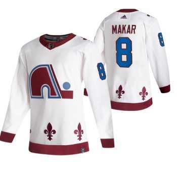 Men's Colorado Avalanche #8 Cale Makar 2020-21 White Reverse Retro Stitched Jersey Men's Colorado Avalanche #8 Cale Makar 2020-21 White Reverse Retro Stitched Jersey