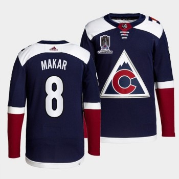 Men's Colorado Avalanche #8 Cale Makar 2022 Navy Stanley Cup Champions Patch Stitched Jersey Men's Colorado Avalanche #8 Cale Makar 2022 Navy Stanley Cup Champions Patch Stitched Jersey
