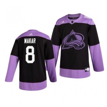 Men's Colorado Avalanche #8 Cale Makar Black Purple Stitched Jersey Men's Colorado Avalanche #8 Cale Makar Black Purple Stitched Jersey