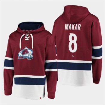 Men's Colorado Avalanche #8 Cale Makar Burgundy All Stitched Sweatshirt Hoodie Men's Colorado Avalanche #8 Cale Makar Burgundy All Stitched Sweatshirt Hoodie