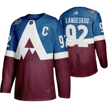 Men's Colorado Avalanche #92 Gabriel Landeskog 2020 Stadium Series Blue Stitched NHL Jersey Men's Colorado Avalanche #92 Gabriel Landeskog 2020 Stadium Series Blue Stitched NHL Jersey