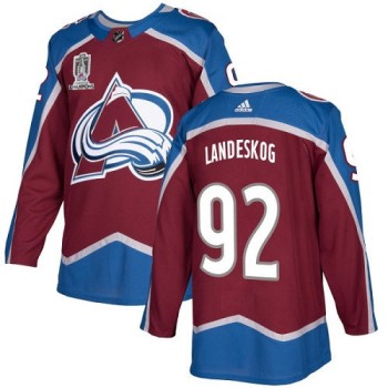 Men's Colorado Avalanche #92 Gabriel Landeskog 2022 Burgundy Stanley Cup Champions Patch Stitched Jersey Men's Colorado Avalanche #92 Gabriel Landeskog 2022 Burgundy Stanley Cup Champions Patch Stitched Jersey