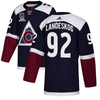 Men's Colorado Avalanche #92 Gabriel Landeskog 2022 Navy Stanley Cup Champions Patch Stitched Jersey Men's Colorado Avalanche #92 Gabriel Landeskog 2022 Navy Stanley Cup Champions Patch Stitched Jersey
