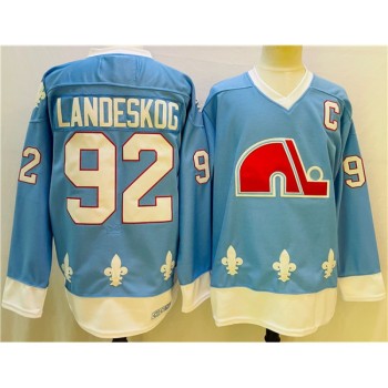Men's Colorado Avalanche #92 Gabriel Landeskog Blue Stitched Jersey Men's Colorado Avalanche #92 Gabriel Landeskog Blue Stitched Jersey