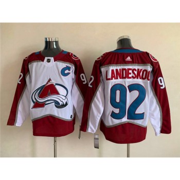 Men's Colorado Avalanche #92 Gabriel Landeskog White Stitched Jersey Men's Colorado Avalanche #92 Gabriel Landeskog White Stitched Jersey